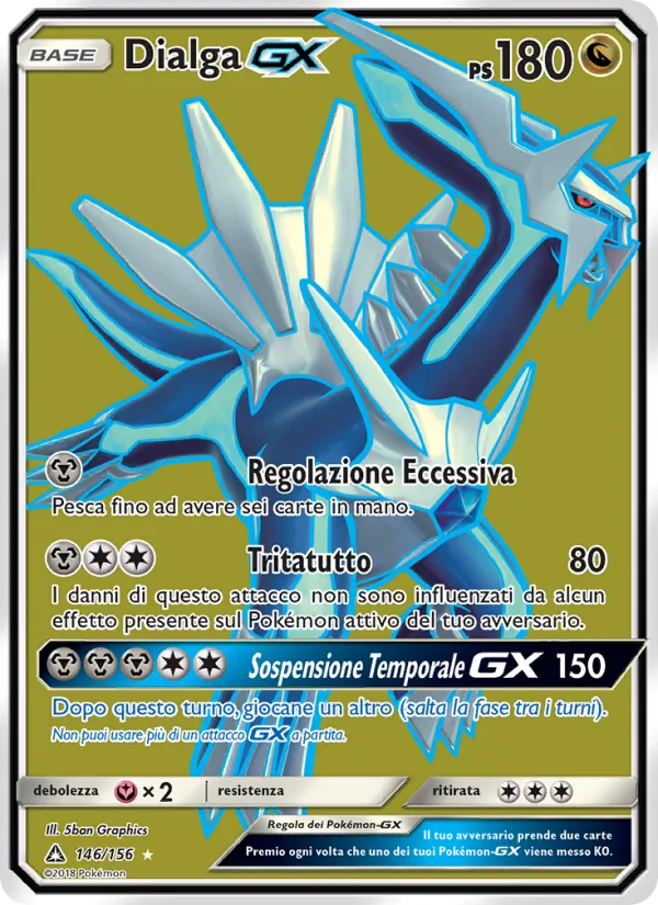 Carta Dialga GX dell'espansione Ultraprisma, numero 146/156