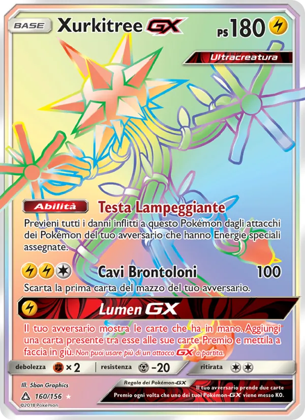 Carta Xurkitree GX dell'espansione Ultraprisma, numero 160/156