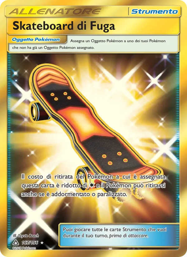 Carta Skateboard di Fuga dell'espansione Ultraprisma, numero 167/156