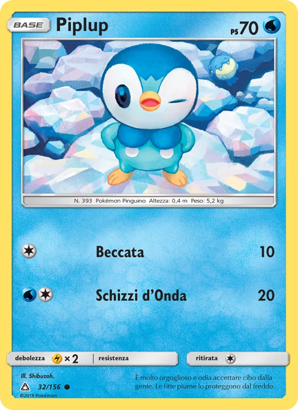 Carta Piplup dell'espansione Ultraprisma, numero 32/156