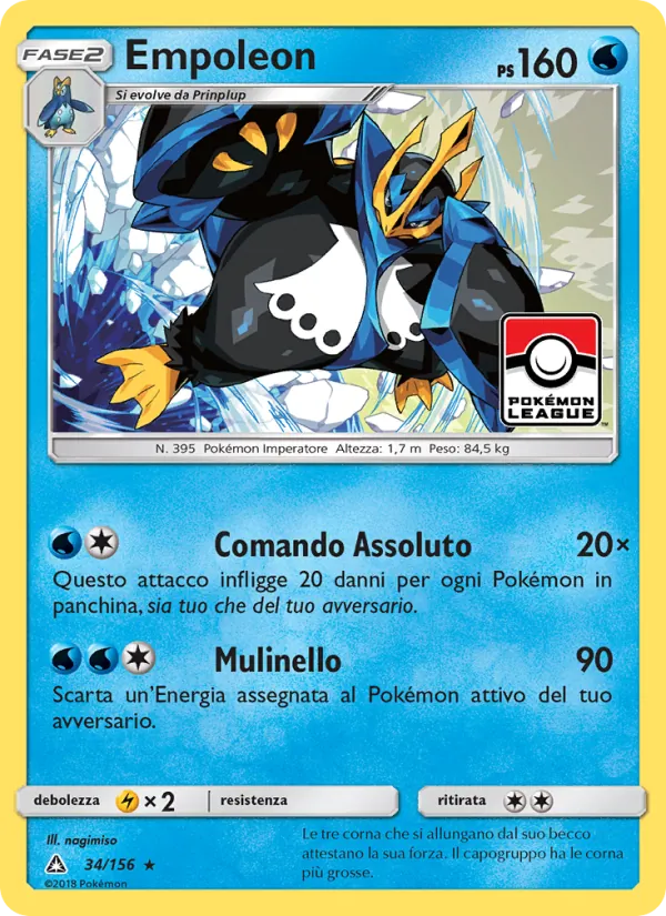 Carta Empoleon dell'espansione Ultraprisma, numero 34/156