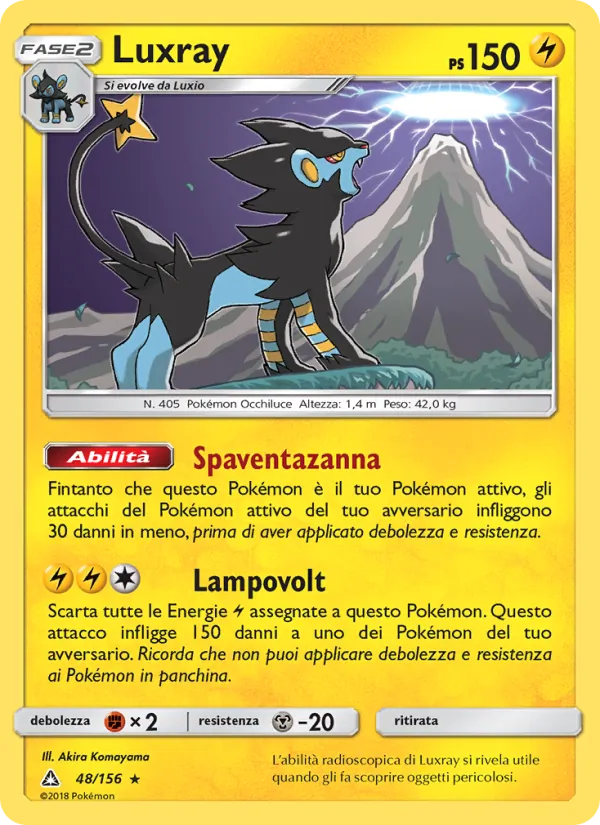 Carta Luxray dell'espansione Ultraprisma, numero 48/156