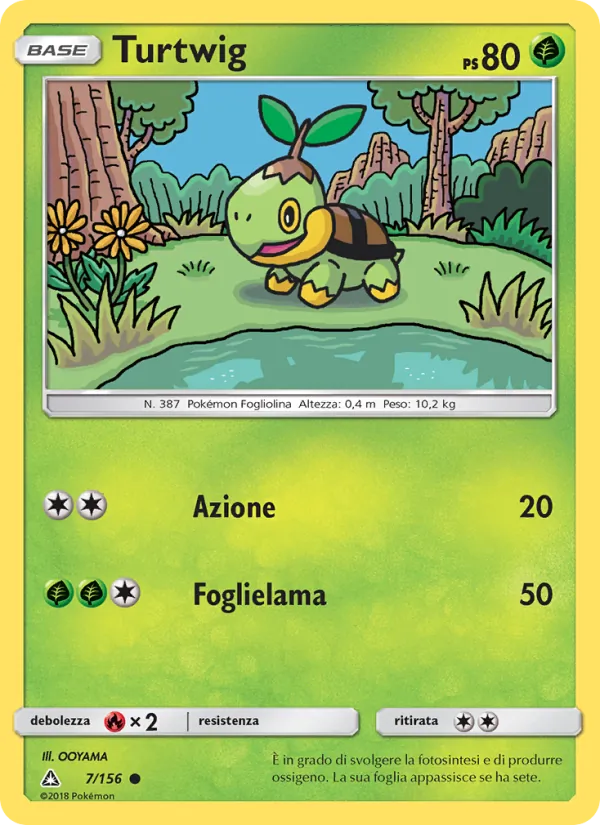 Carta Turtwig dell'espansione Ultraprisma, numero 7/156