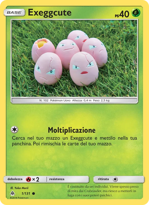 Carta Exeggcute dell'espansione Apocalisse Di Luce, numero 1/131