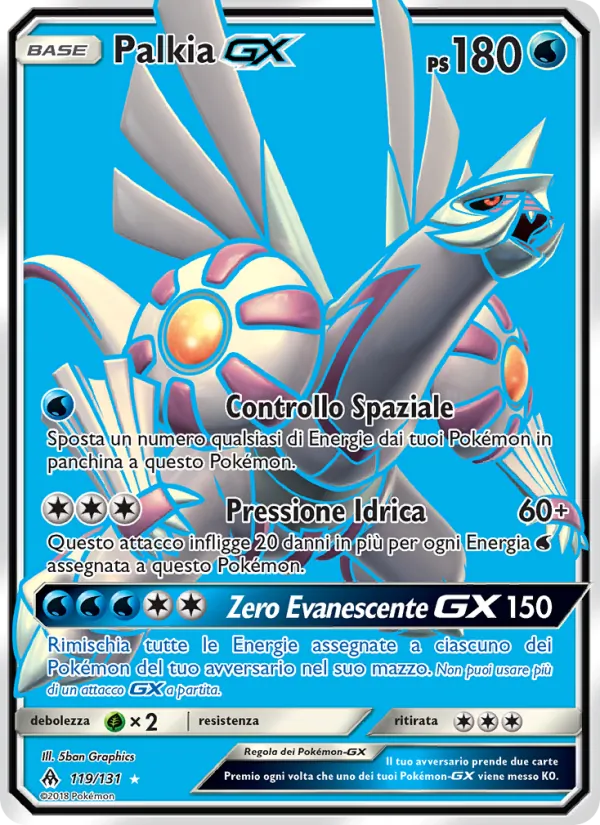 Carta Palkia GX dell'espansione Apocalisse Di Luce, numero 119/131