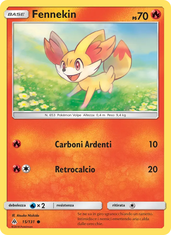 Carta Fennekin dell'espansione Apocalisse Di Luce, numero 15/131