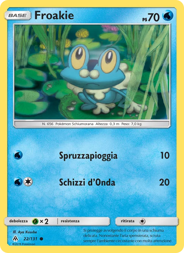 Carta Froakie dell'espansione Apocalisse Di Luce, numero 22/131