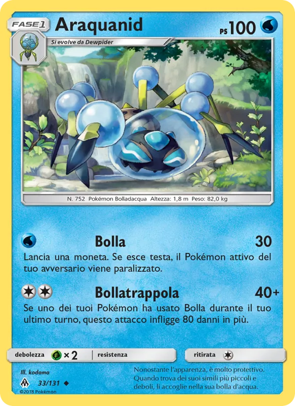 Carta Araquanid dell'espansione Apocalisse Di Luce, numero 33/131