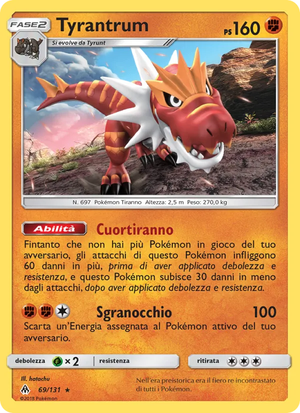 Carta Tyrantrum dell'espansione Apocalisse Di Luce, numero 69/131
