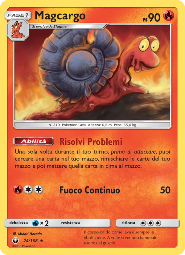 Carta Magcargo dell'espansione Tempesta Astrale, numero 24/168