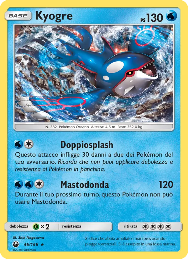 Carta Kyogre dell'espansione Tempesta Astrale, numero 46/168