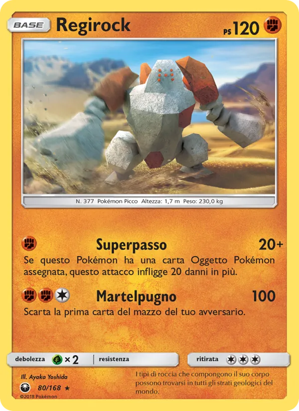 Carta Regirock dell'espansione Tempesta Astrale, numero 80/168