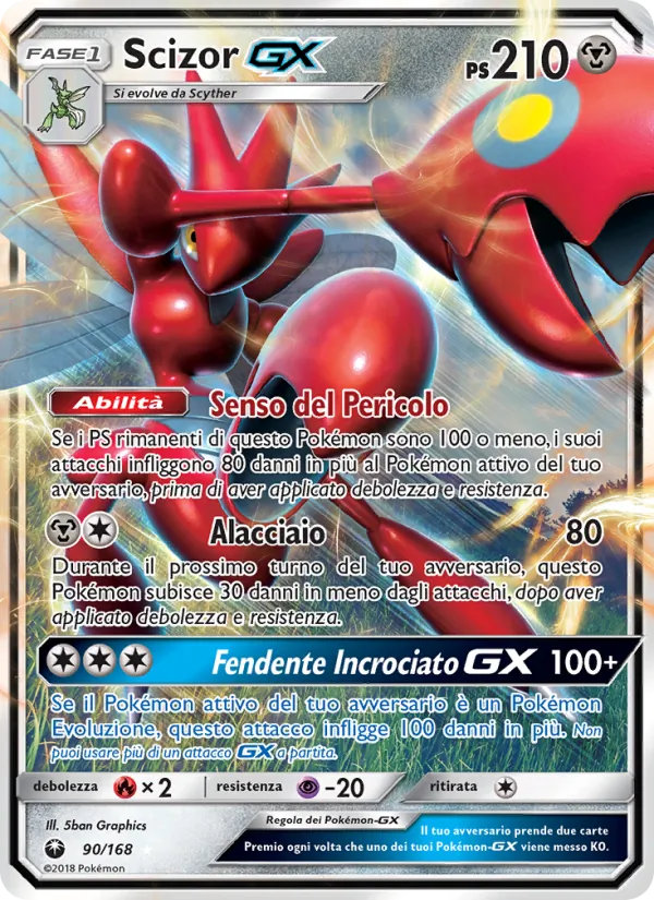 Carta Scizor GX dell'espansione Tempesta Astrale, numero 90/168