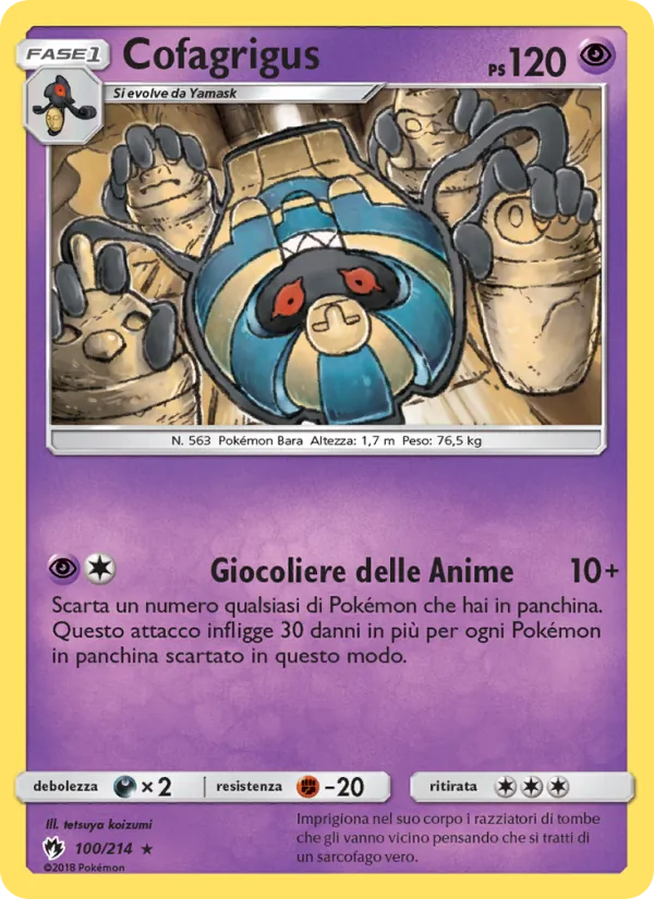 Carta Cofagrigus dell'espansione Tuoni Perduti, numero 100/214