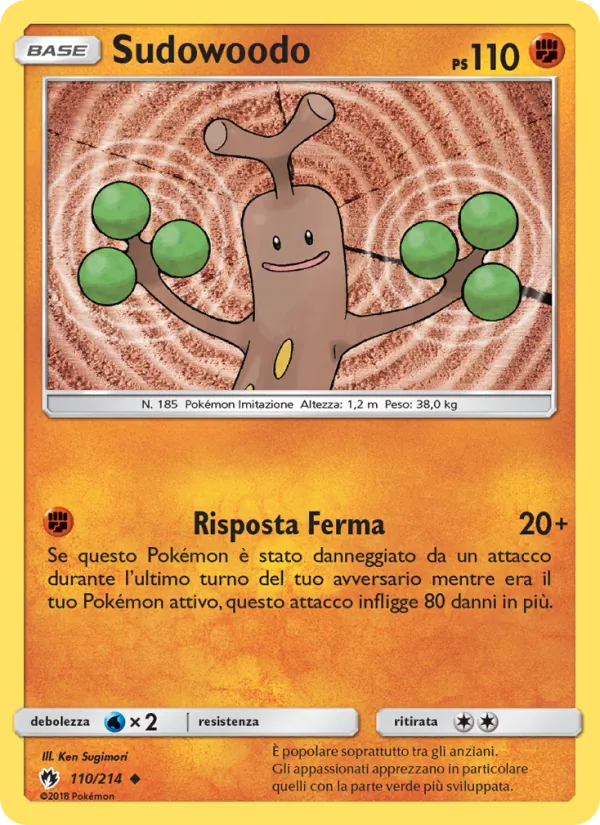 Carta Sudowoodo dell'espansione Tuoni Perduti, numero 110/214