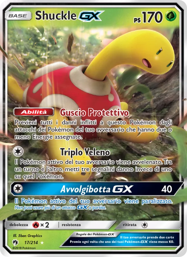 Carta Shuckle GX dell'espansione Tuoni Perduti, numero 17/214