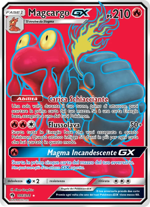 Carta Magcargo GX dell'espansione Tuoni Perduti, numero 198/214