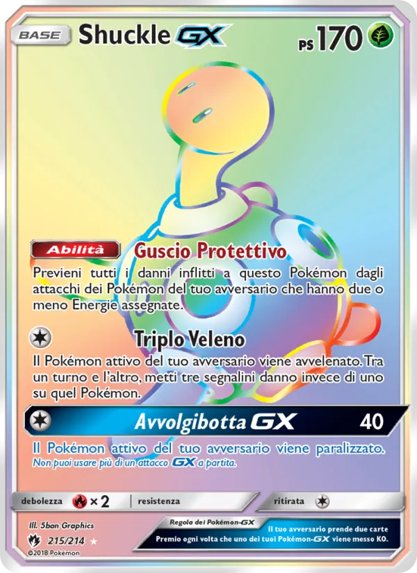 Carta Shuckle GX dell'espansione Tuoni Perduti, numero 215/214