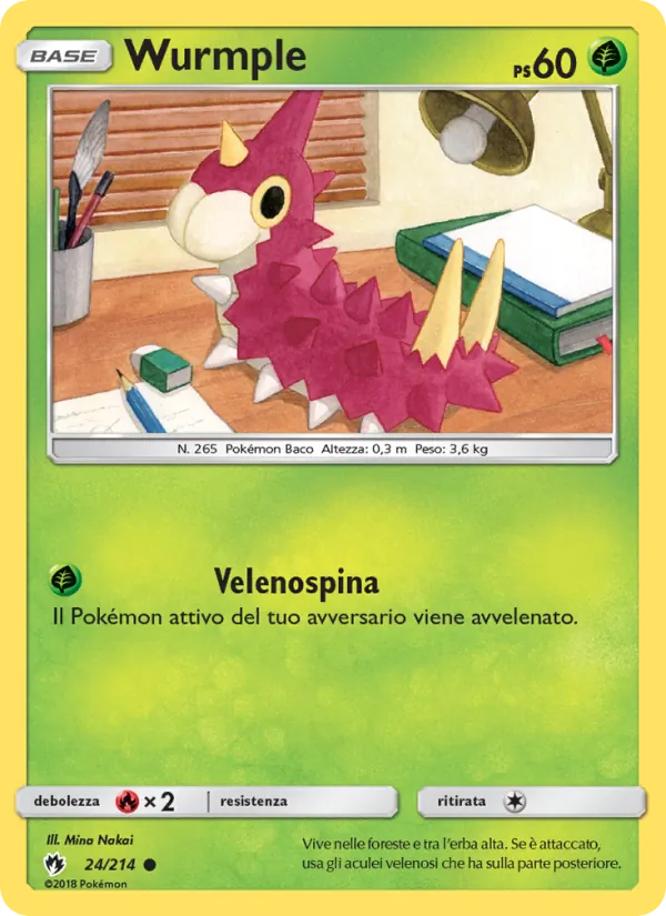 Carta Wurmple dell'espansione Tuoni Perduti, numero 24/214