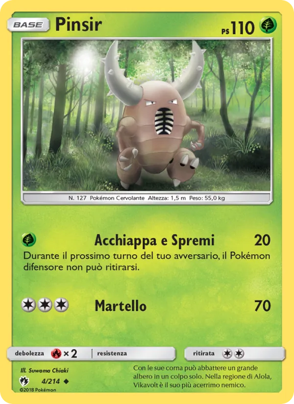 Carta Pinsir dell'espansione Tuoni Perduti, numero 4/214