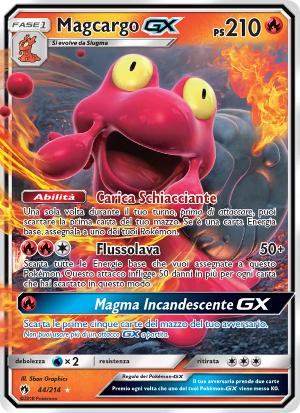 Carta Magcargo GX dell'espansione Tuoni Perduti, numero 44/214