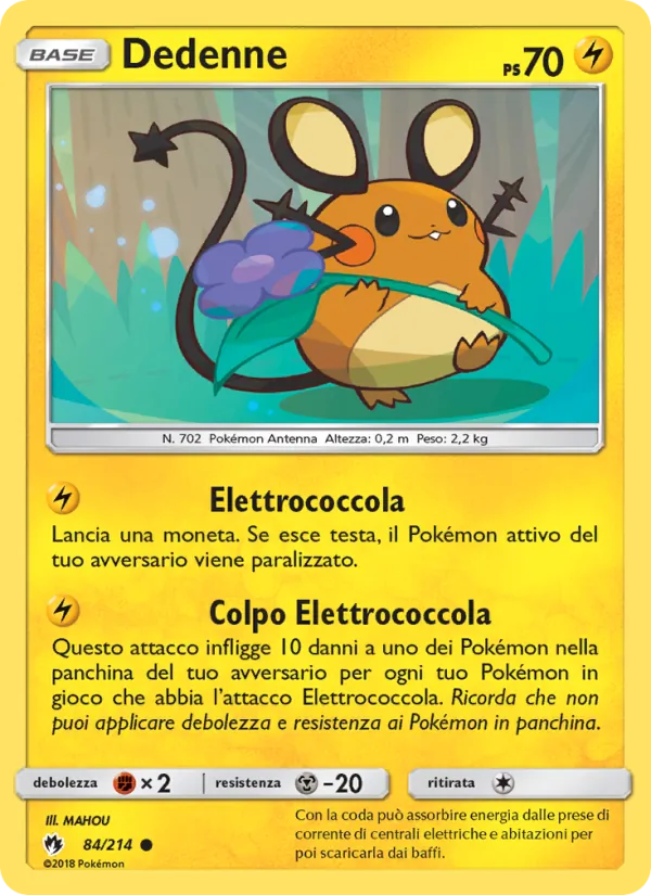 Carta Dedenne dell'espansione Tuoni Perduti, numero 84/214