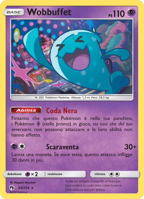 Carta Wobbuffet dell'espansione Tuoni Perduti, numero 93/214