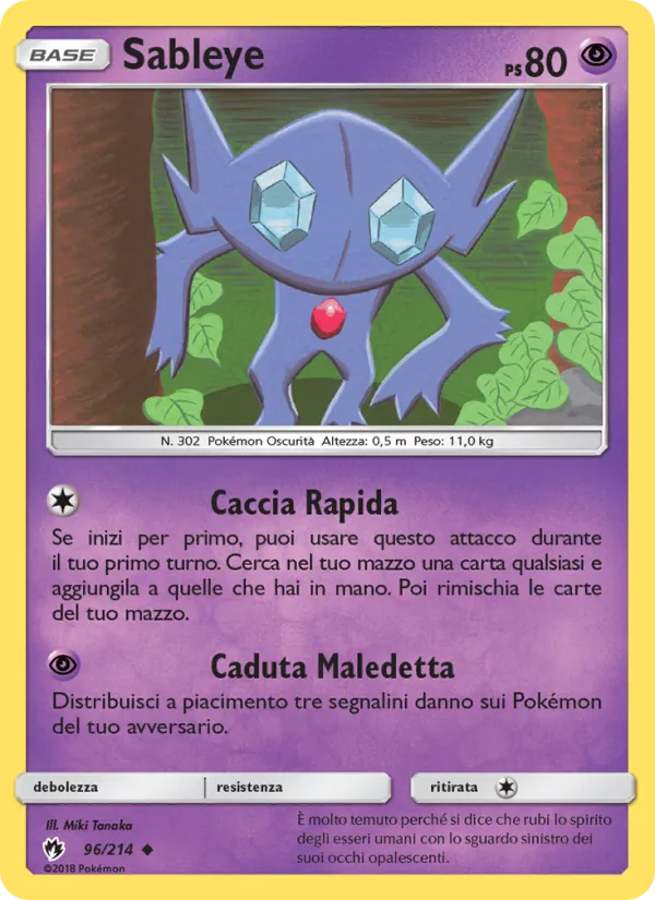 Carta Sableye dell'espansione Tuoni Perduti, numero 96/214