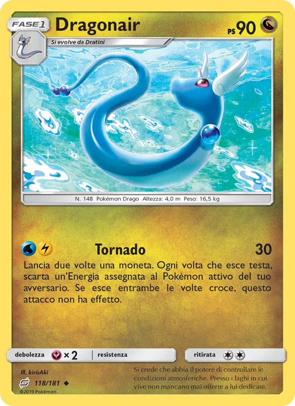 Carta Dragonair dell'espansione Gioco di Squadra, numero 118/181