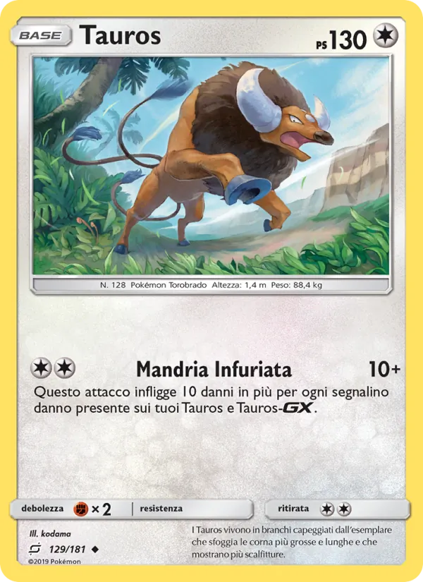 Carta Tauros dell'espansione Gioco di Squadra, numero 129/181