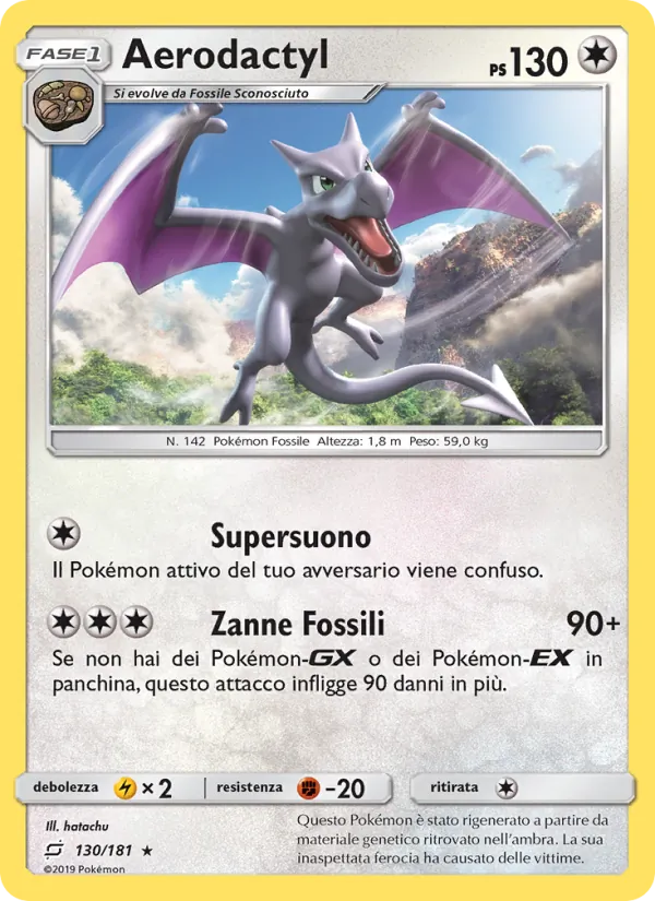 Carta Aerodactyl dell'espansione Gioco di Squadra, numero 130/181