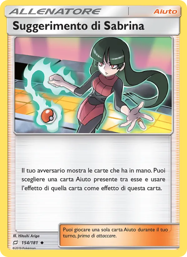 Carta Suggerimento di Sabrina dell'espansione Gioco di Squadra, numero 154/181