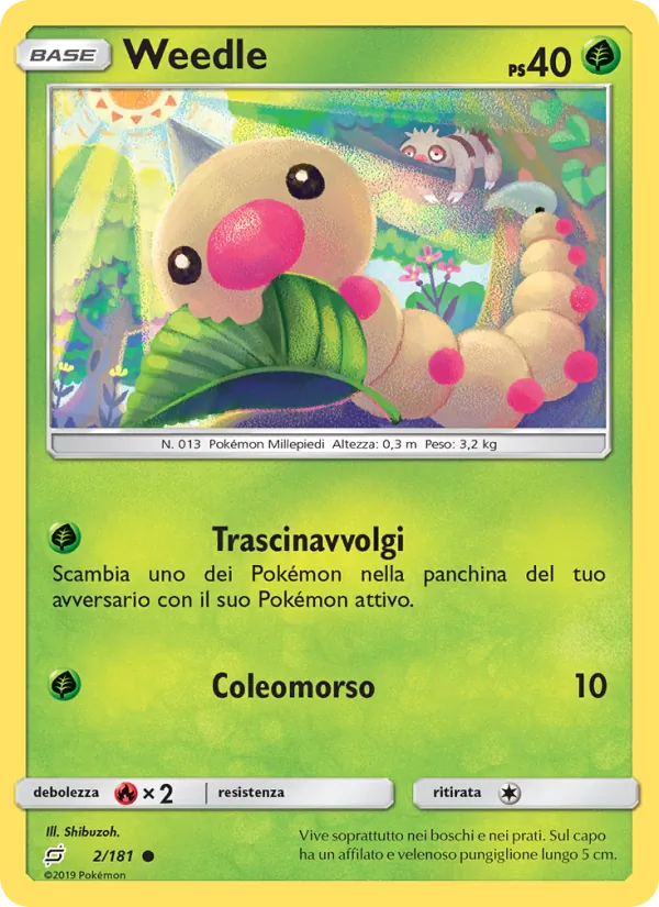 Carta Weedle dell'espansione Gioco di Squadra, numero 2/181