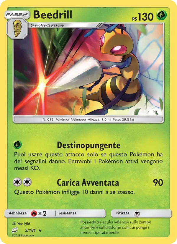 Carta Beedrill dell'espansione Gioco di Squadra, numero 5/181