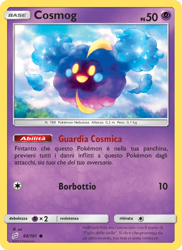 Carta Cosmog dell'espansione Gioco di Squadra, numero 69/181
