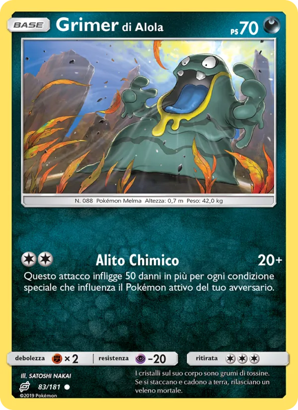 Carta Grimer di Alola dell'espansione Gioco di Squadra, numero 83/181