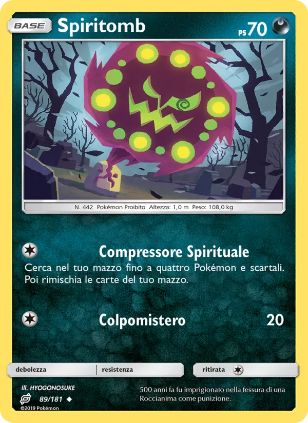 Carta Spiritomb dell'espansione Gioco di Squadra, numero 89/181