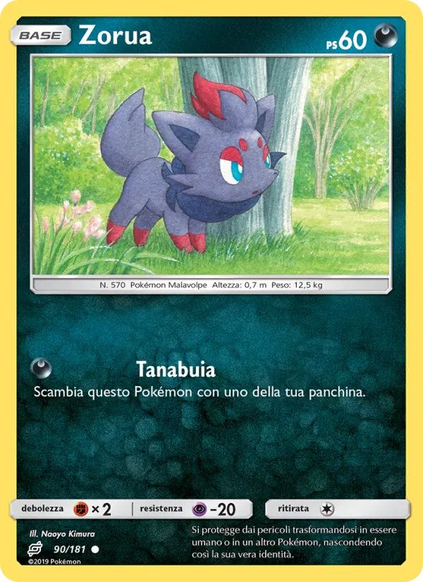 Carta Zorua dell'espansione Gioco di Squadra, numero 90/181
