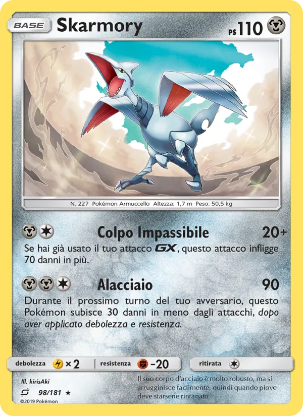 Carta Skarmory dell'espansione Gioco di Squadra, numero 98/181