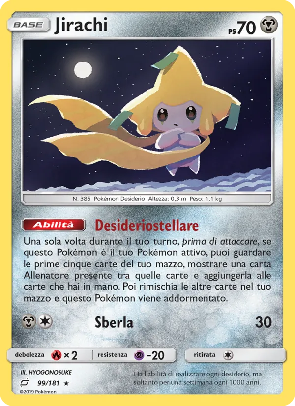 Carta Jirachi dell'espansione Gioco di Squadra, numero 99/181