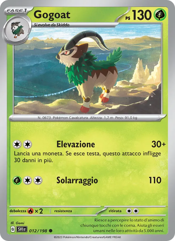 Carta Gogoat dell'espansione Scarlatto e Violetto, numero 012/198