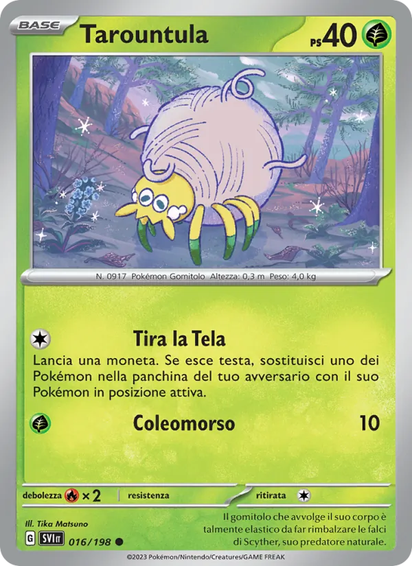 Carta Tarountula dell'espansione Scarlatto e Violetto, numero 016/198