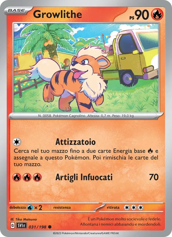 Carta Growlithe dell'espansione Scarlatto e Violetto, numero 031/198