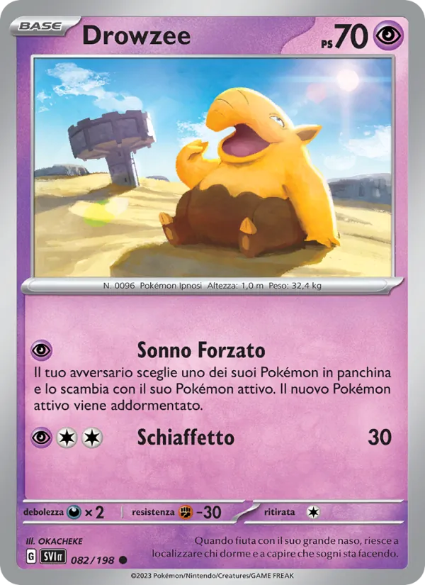 Carta Drowzee dell'espansione Scarlatto e Violetto, numero 082/198