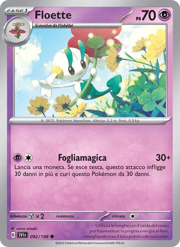 Carta Floette dell'espansione Scarlatto e Violetto, numero 092/198