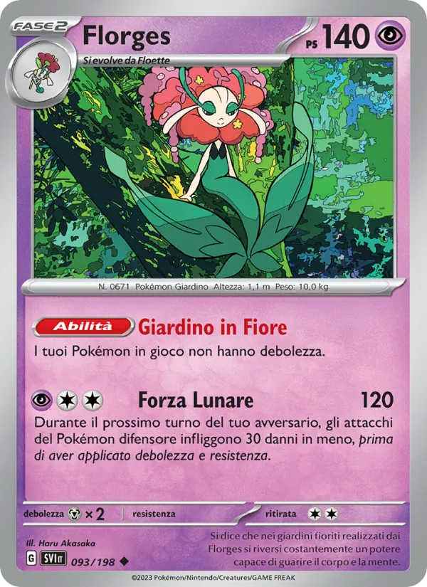 Carta Florges dell'espansione Scarlatto e Violetto, numero 093/198