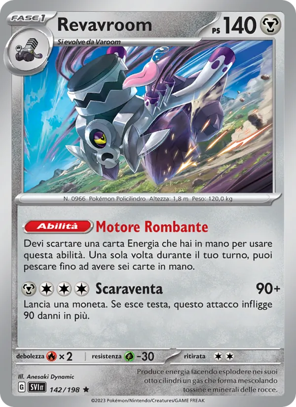 Carta Revavroom dell'espansione Scarlatto e Violetto, numero 142/198