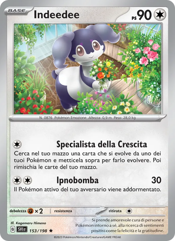Carta Indeedee dell'espansione Scarlatto e Violetto, numero 153/198