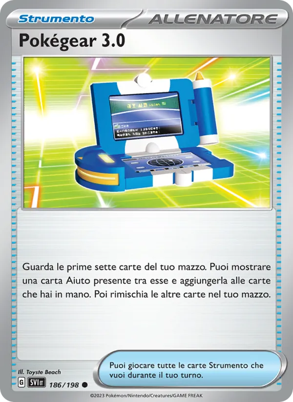 Carta Pokégear 3.0 dell'espansione Scarlatto e Violetto, numero 186/198
