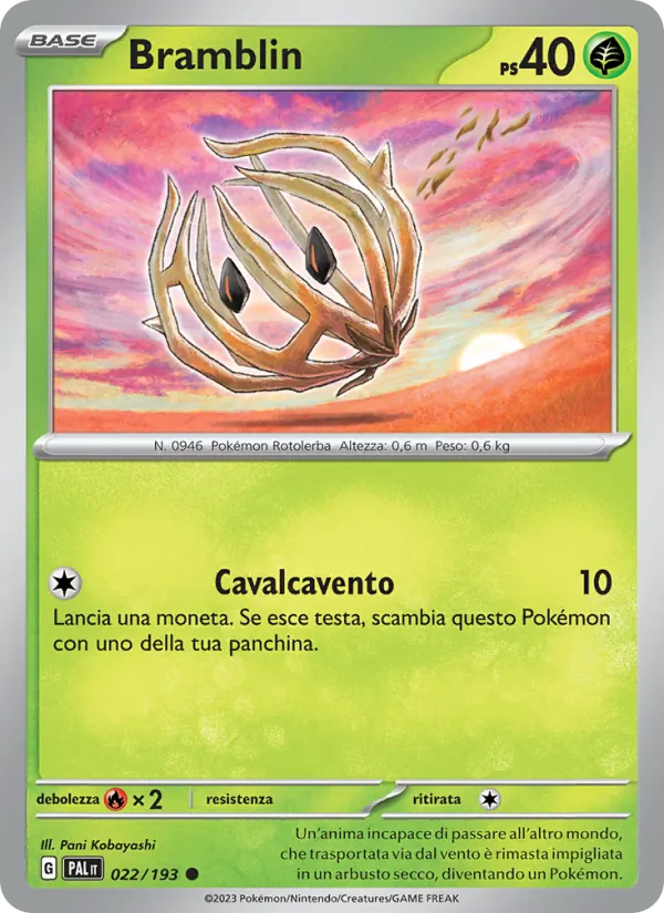 Carta Bramblin dell'espansione Evoluzioni a Paldea, numero 022/193